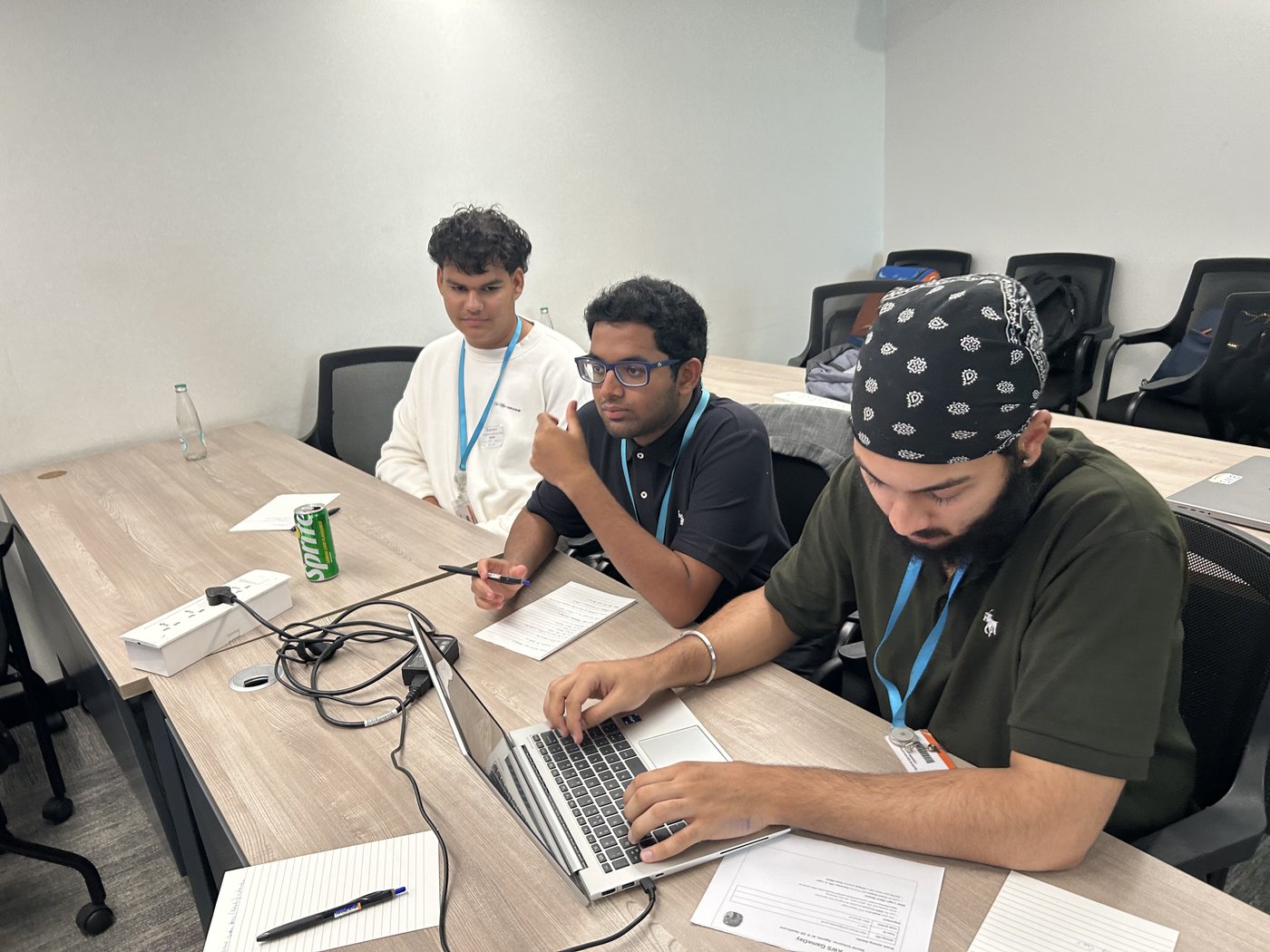 Prototyping in the team lab.